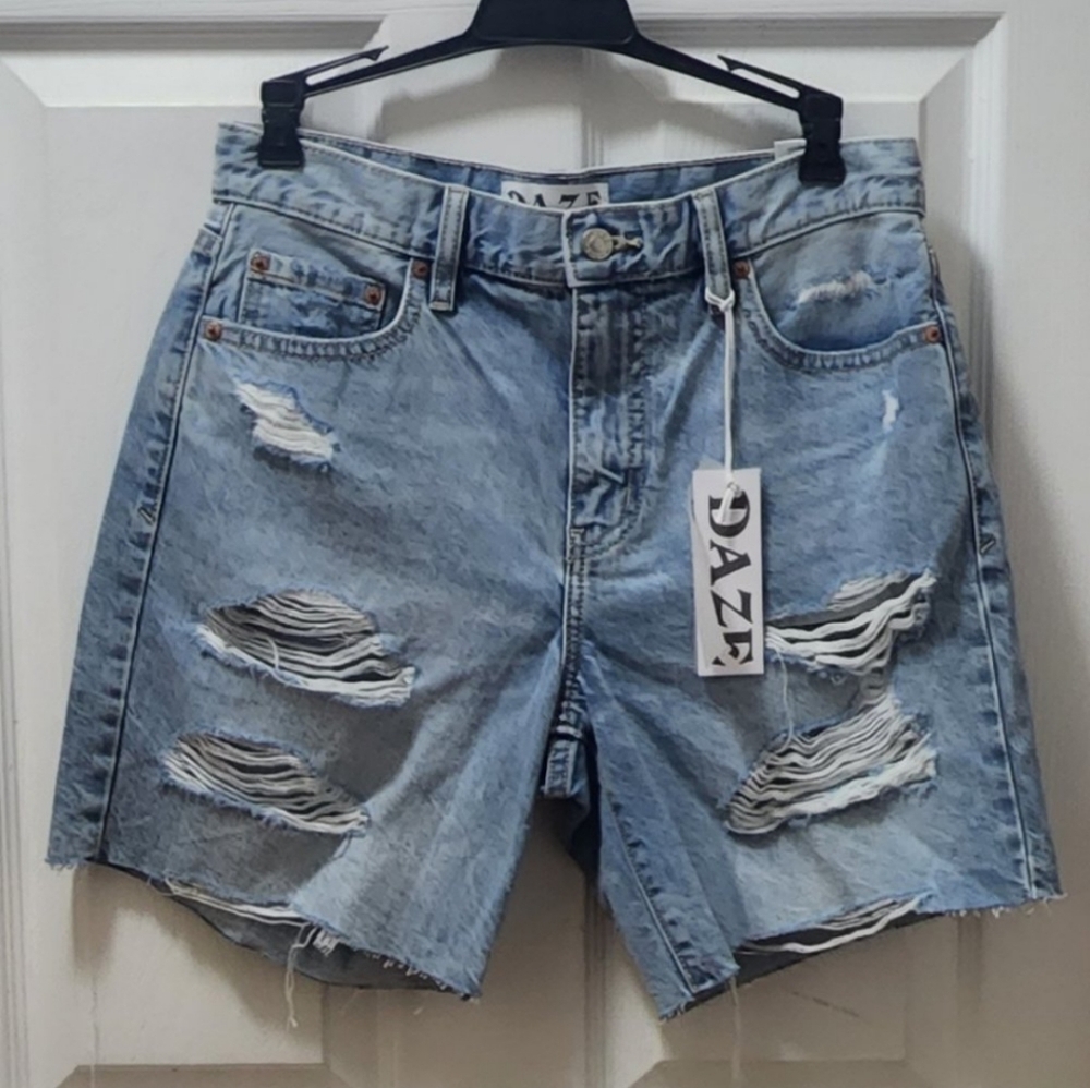 DAZE 1999 Slouch 90's Fit Denim Shorts Womens Sz 25 Festival